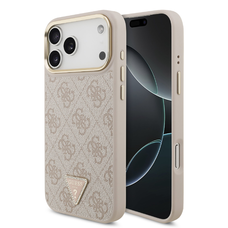  iPhone 17 Pro Max Pink Guess PU Leather 4G Triangle Logo Arany Keretes MagSafe tok