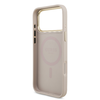  iPhone 17 Pro Max Pink Guess PU Leather 4G Triangle Logo Arany Keretes MagSafe tok - 4. kép
