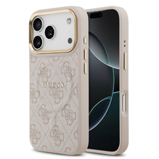  iPhone 17 Pro Pink Guess PU Leather 4G Gold Frame MagSafe tok
