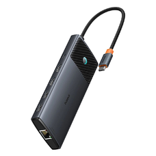 Baseus Metal Gleam II 10v1 HDMI USB-A USB-C RJ45 SD/TF Hub - Sivá Baseus Metal Gleam II 10v1 HDMI USB-A USB-C RJ45 SD/TF Hub - Sivá