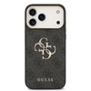  iPhone 17 Pro Max Fekete Guess PU Leather 4G Metal Logo Arany Keretes Tok - 1. kép