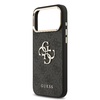  iPhone 17 Pro Max Fekete Guess PU Leather 4G Metal Logo Arany Keretes Tok - 3. kép
