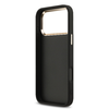  iPhone 17 Pro Max Fekete Guess PU Leather 4G Metal Logo Arany Keretes Tok - 4. kép