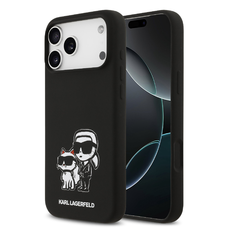  iPhone 17 Pro Max fekete Karl Lagerfeld Liquid Silicone K&CH Sketch MagSafe tok