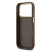  iPhone 17 Pro Barna Guess PU Leather 4G Arany Szegélyes MagSafe tok - 4. kép