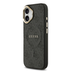  iPhone 17 Fekete Guess PU bőr 4G aranykeretes MagSafe tok - 0. kép