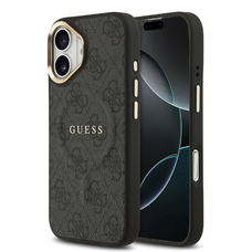  iPhone 17 Fekete Guess PU bőr 4G aranykeretes MagSafe tok