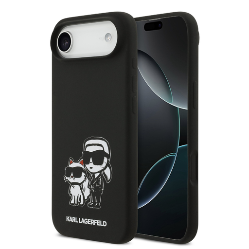 iPhone 17 Air Fekete Karl Lagerfeld Liquid Silicone K&CH Sketch MagSafe tok iPhone 17 Air Fekete Karl Lagerfeld Liquid Silicone K&CH Sketch MagSafe tok
