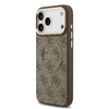  iPhone 17 Pro Max Barna Guess PU Bőr 4G Arany Keret MagSafe tok - 0. kép