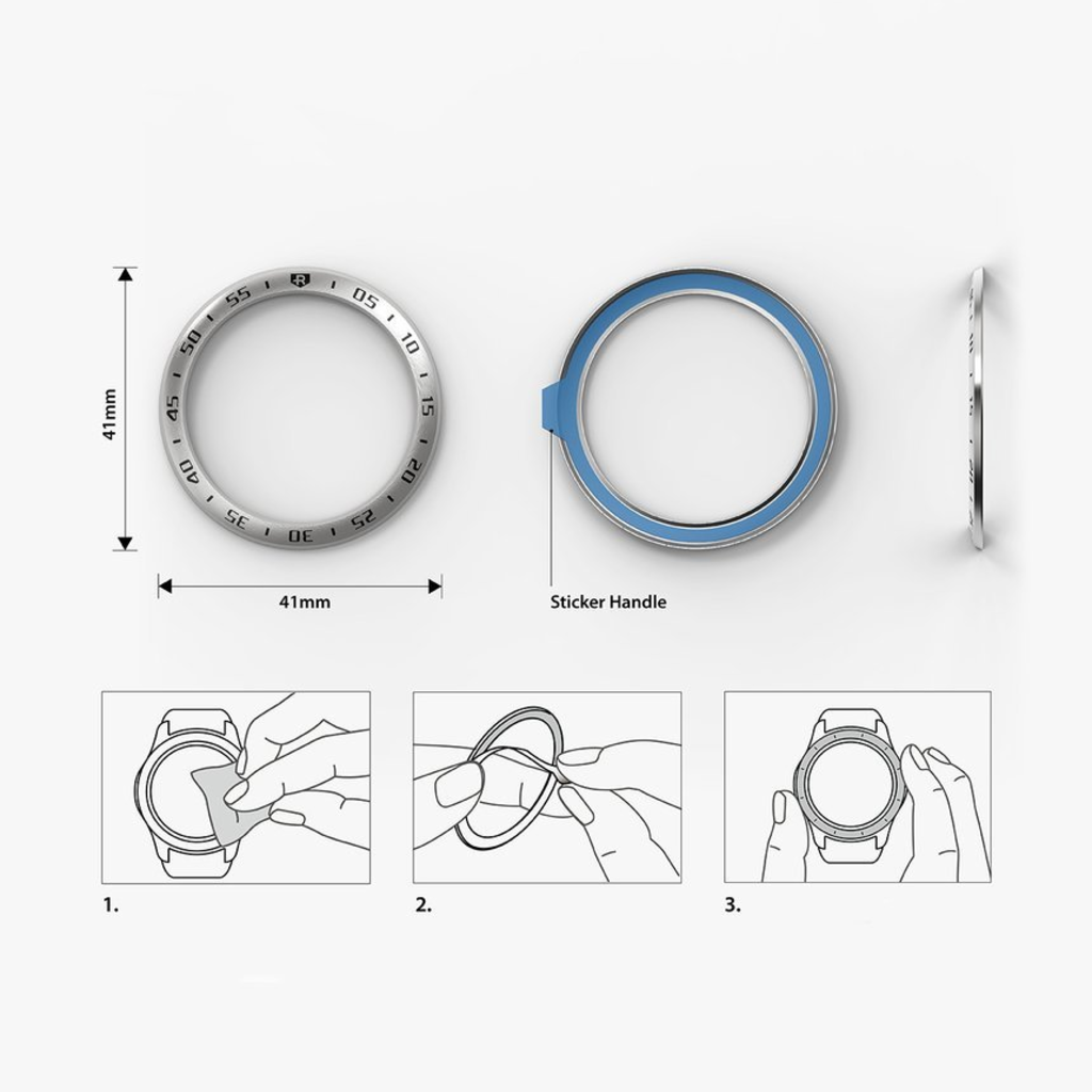 Ringke Samsung Galaxy Watch 3 41 mm káva díszelem ezüst színben (GW3-41-01) - 8