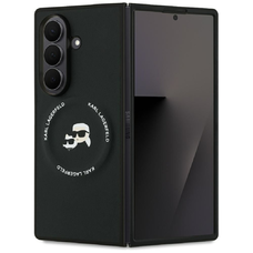 Samsung Galaxy Z Fold 7 Karl Lagerfeld Karl&Choupette Logó MagSafe fekete tok