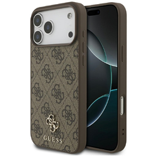  iPhone 17 Pro Max Guess 4G Kis Klasszikus Logo MagSafe barna tok