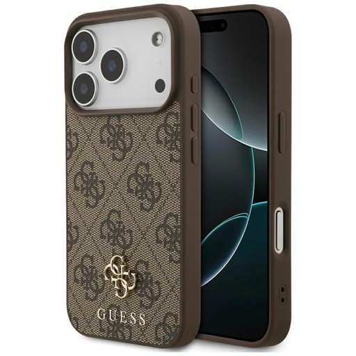  iPhone 17 Pro Guess 4G Small Classic Logo MagSafe barna tok