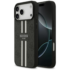 iPhone 17 Pro Max Guess 4G čierne pruhované puzdro MagSafe
