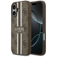  Apple iPhone 17 Barna Guess 4G Nyomott Csíkos MagSafe tok