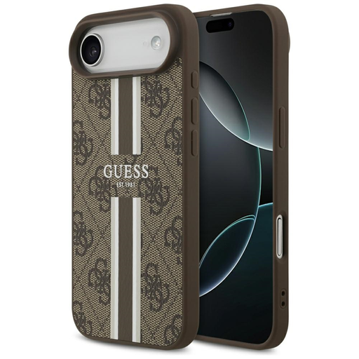 iPhone 17 Barna Guess 4G Printed Stripes MagSafe tok iPhone 17 Barna Guess 4G Printed Stripes MagSafe tok