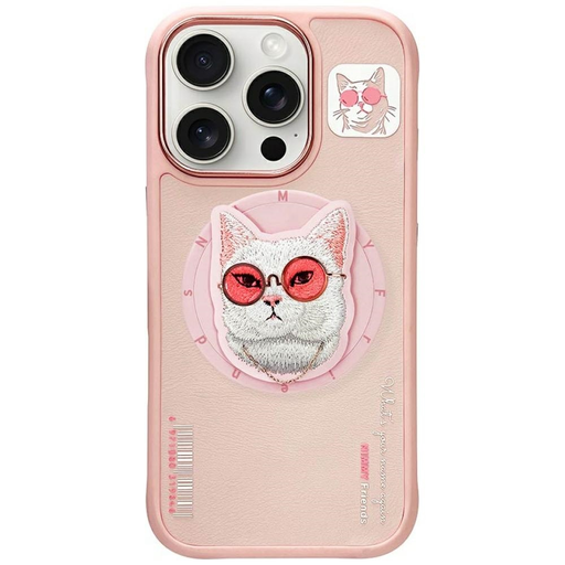 iPhone 16 Pro Max Nimmy Glasses Cool Cat MagSafe rózsaszín tok iPhone 16 Pro Max Nimmy Glasses Cool Cat MagSafe rózsaszín tok
