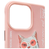 Nimmy Glasses Cool Cat tok iPhone 15 Pro Max - Rózsaszín tok - 1. kép