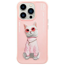 Nimmy Glasses Cool Cat tok iPhone 15 Pro Max - Rózsaszín tok