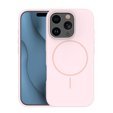 iPhone 17 Pro szilikon vékony mágneses tok, világos rózsaszín