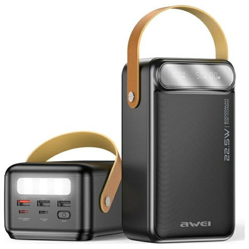 AWEI PowerBank P101K 60000mAh 22.5W fekete