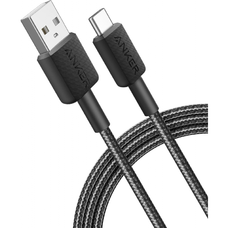 USB-A to USB-C kábel Anker 322, 18W, 2A, 0.9m, Fekete A81H5G11