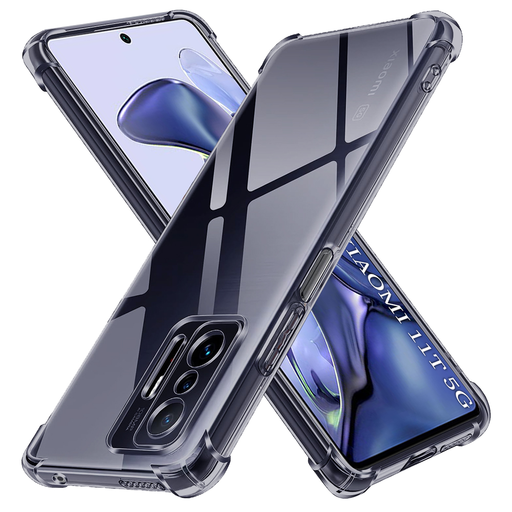 Xiaomi 11T / 11T Pro Smoke Black Techsuit Shockproof Clear Silicone tok Xiaomi 11T / 11T Pro Smoke Black Techsuit Shockproof Clear Silicone tok