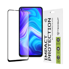 Xiaomi Redmi Note 9 / Redmi 10X 4G Fekete Techsuit 111D Full Cover / Full Glue üveg
