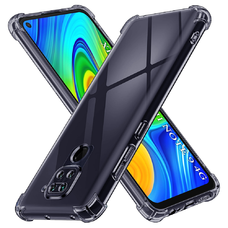 Xiaomi Redmi Note 9 / Redmi 10X 4G Smoke Black Techsuit Shockproof Clear Silicone tok