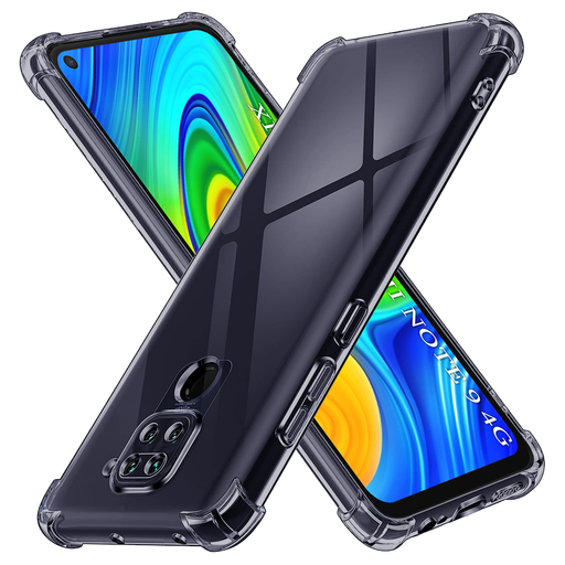 Xiaomi Redmi Note 9 / Redmi 10X 4G Smoke Black Techsuit Shockproof Clear Silicone tok Xiaomi Redmi Note 9 / Redmi 10X 4G Smoke Black Techsuit Shockproof Clear Silicone tok