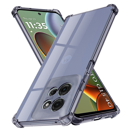 Motorola Moto G15 / G15 Power Techsuit Shockproof Clear Silicone - Smoke Black tok Motorola Moto G15 / G15 Power Techsuit Shockproof Clear Silicone - Smoke Black tok