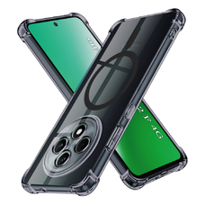 Oppo Reno12 F 4G / Reno12 F 5G / Reno12 FS 4G / Reno12 FS 5G Techsuit - Shockproof áttetsző szilikon MagSafe - Füstfekete tok.