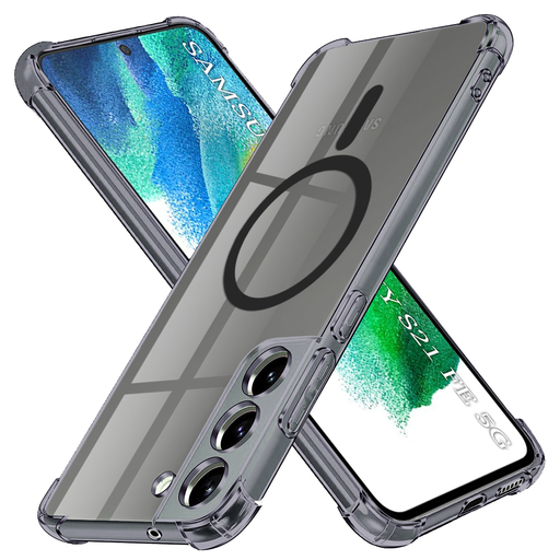 Samsung Galaxy S21 FE 5G Techsuit Shockproof Clear Silicone MagSafe - Smoke Black tok Samsung Galaxy S21 FE 5G Techsuit Shockproof Clear Silicone MagSafe - Smoke Black tok