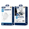 JELLICO hálózati töltő EU20 GaN PD 65W 2xUSB-C + 1xUSB QC3.0 + kábel USB-C - USB-C Fehér - 0. kép