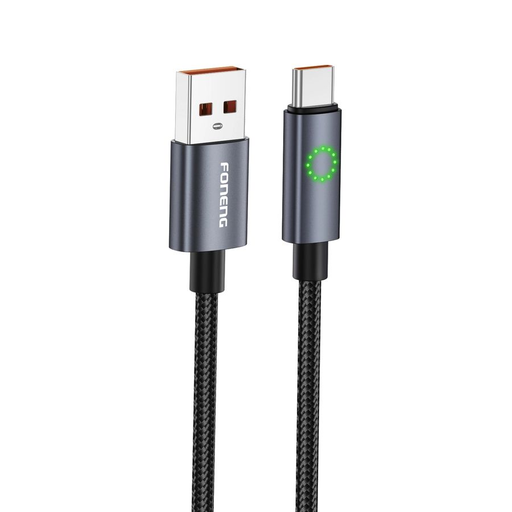 FONENG XS08 USB-C kábel 3A 1.2M Fekete
