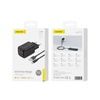 FONENG fali töltő EU68 18W 1xUSB QC3.0 + USB-C kábel Fekete - 0. kép