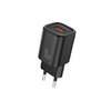 FONENG fali töltő EU68 18W 1xUSB QC3.0 + USB-C kábel Fekete - 1. kép