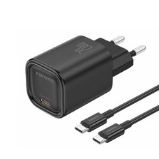 FONENG wall charger EU69 PD 20W 1xUSB-C + kábel USB-C - USB-C Fekete