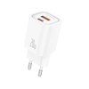 FONENG Fali töltő EU70 PD 20W 1xUSB-C + 1xUSB QC3.0 + kábel USB-C - USB-C Fehér - 1. kép