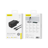 FONENG EU70 PD 20W 1xUSB-C + 1xUSB QC3.0 hálózati töltő adapter + USB-C - USB-C kábel Fekete - 0. kép