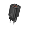 FONENG EU70 PD 20W 1xUSB-C + 1xUSB QC3.0 hálózati töltő adapter + USB-C - USB-C kábel Fekete - 1. kép