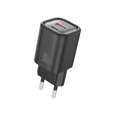 FONENG nástenná nabíjačka EU71 PD 30W 1xUSB-C + 1xUSB QC3.0 Čierna