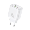 FONENG fali töltő EU67 PD 45W 1xUSB-C + 1xUSB QC3.0 + kábel USB-C - USB-C Fehér - 1. kép