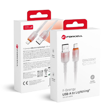 Apple Forcell F-ENERGY C353 kábel USB A-ról Lightning-re 2,4A 12W Színátmenetes 1 m fehér