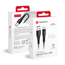 FORCELL F-ENERGY C341 kábel USB A-Micro USB QC3.0 2,4A 18W Szilikon 1 m fekete