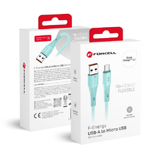 FORCELL F-ENERGY C341 kábel USB A - Micro USB QC3.0 2,4A 18W Szilikon 1 m kék