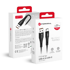 FORCELL F-ENERGY C342 kábel USB A-ról Type-C-re QC4.0 3A 66W Szilikon 1 m fekete