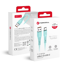 FORCELL F-ENERGY C342 kábel USB A-ról Type C-re QC4.0 3A 66W Szilikon 1 m kék