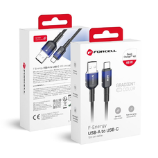 FORCELL F-ENERGY C352 USB A - Type C kábel QC4.0 3A 66W Színátmenetes 1 m fekete