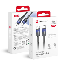USB-C USB kábel FORCELL F-ENERGY C357 Type-C - Type-C QC4.0 PD 5A 100W Gradiens 1 m fekete